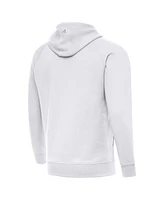 Antigua Men's White Pittsburgh Steelers Brushed Carbon Victory Pullover Hoodie