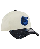 New Era Men's Cream Baltimore Orioles Speckle A-Frame 9FORTY Adjustable Hat