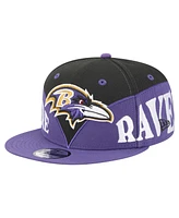 New Era Men's Black/Purple Baltimore Ravens Split 9FIFTY Snapback Hat
