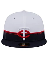 New Era Men's Navy/White Minnesota Twins Paint Stroke 59FIFTY Fitted Hat