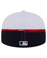 New Era Men's Navy/White Boston Red Sox Paint Stroke 59FIFTY Fitted Hat