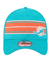 New Era Men's Aqua Miami Dolphins Stripes 39THIRTY Flex Hat