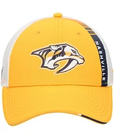 Fanatics Men's Gold Nashville Predators Authentic Pro Draft Adjustable Trucker Hat