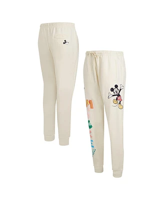 Freeze Max Women's Cream Mickey Mouse Hellow Mellow Fleece Jogger Pants