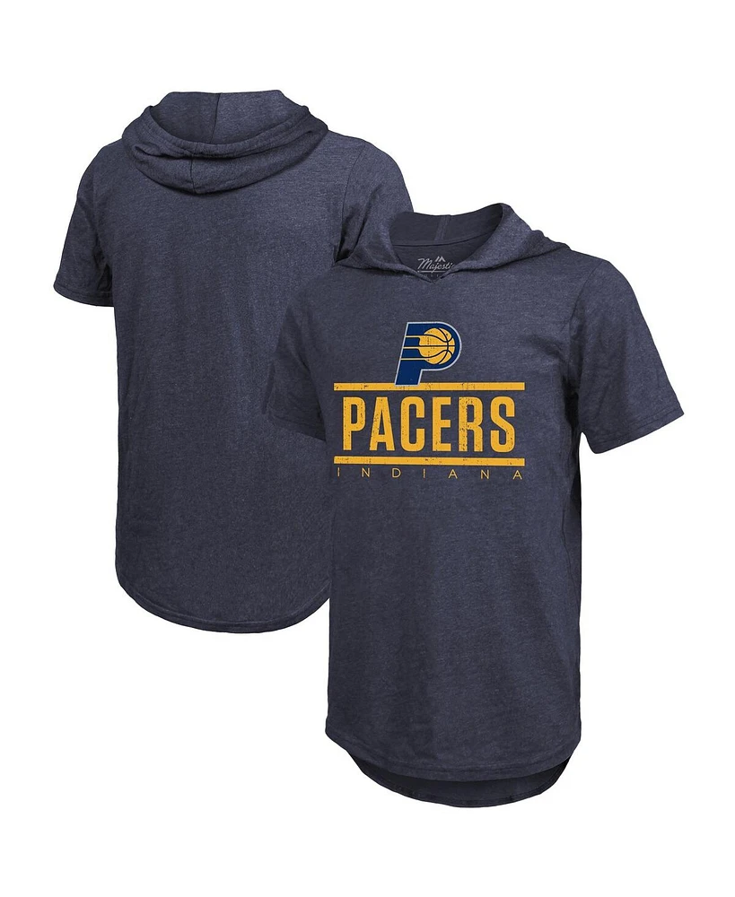 Majestic Men's Navy Indiana Pacers Tri-Blend Hoodie T-Shirt