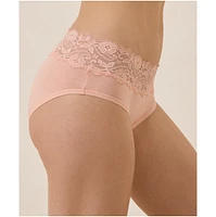 Pact Women's Organic Cotton Lace Waist Brief 3-Pack