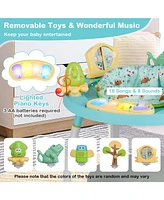 Costway 5-in-1 Baby Activity Center with Rotating Seat Removable Toys Lights & Music