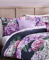 Bebejan Purple Bliss Bedding 200 Thread Count 100% Cotton Sateen 5 Piece Queen Size Reversible Comforter Set