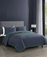 Bebejan 100% Cotton Sateen 3 Piece Textured Quilted Queen Size Coverlet Set