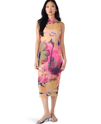 Steve Madden Women's Sidra Floral Mesh Midi Dress