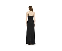 Amri Women's Braided Strap One Shoulder Metallic Drape Dress