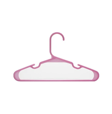 SereneLife 20 Pcs. Non-Slip Plastic Kids Hangers - Durable and Space-Saving Closet Organizers for Infants, Toddlers, and Kids' Clothing (Pink