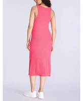 Motherhood Maternity Women's Crew Neck Sleeveless Racerback Midi Dress