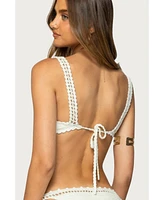 Edikted Women's Enzo Crochet Bralette Bikini Top