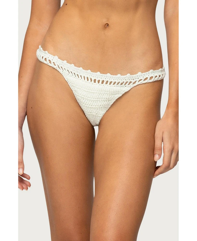 Edikted Women's Enzo Crochet Bikini Bottom