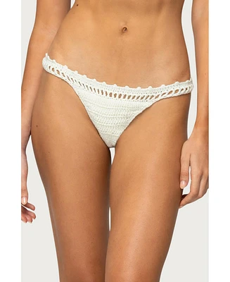Edikted Women's Enzo Crochet Bikini Bottom