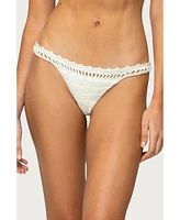 Edikted Women's Enzo Crochet Bikini Bottom