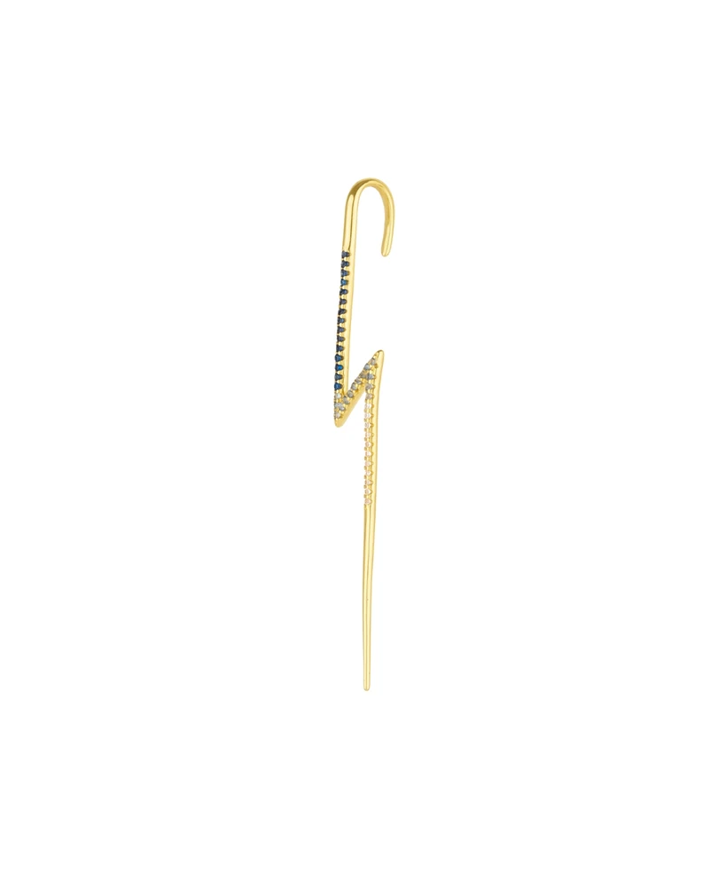 Spero London True Lightning Gemstones Sterling Silver Bolt Ear Crawler