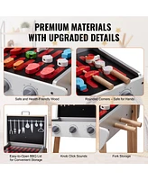 Slickblue 21 Piece Kids Bbq Grill Playset Wooden Pretend Cooking Toy Set with Sound Effects