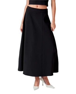 endless rose Women's Flare A Line Midi Skirt