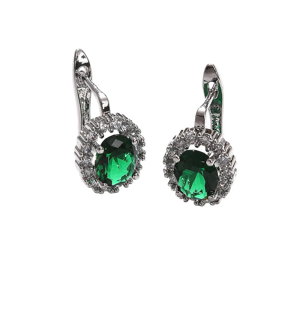 Sohi Women's Crystal Hoop Earrings