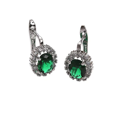 Sohi Women's Crystal Hoop Earrings