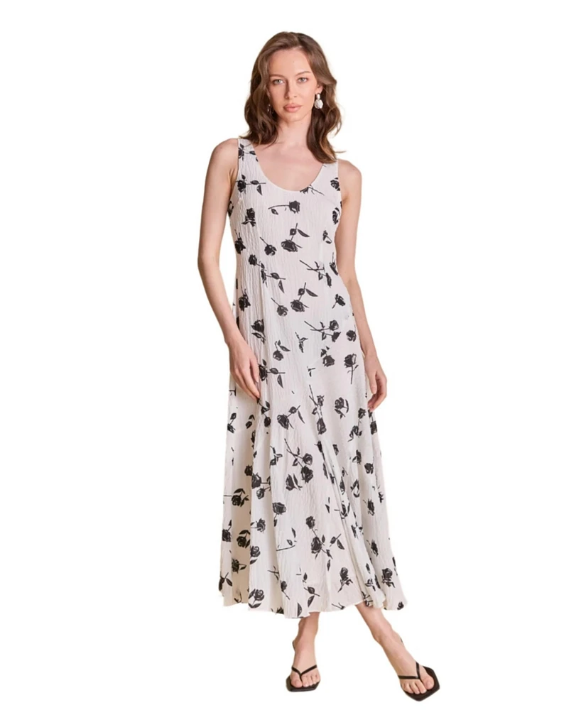endless rose Women's Floral Print Chiffon Maxi Dress