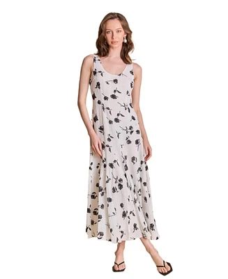 endless rose Women's Floral Print Chiffon Maxi Dress