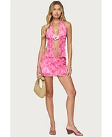 Edikted Women's Tiedye Mesh Layered Mini Skirt