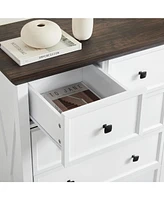 Casainc Tall Bathroom Cabinet Closet Organizers Storage Clothes with 6 Drawers