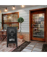 Casafield 40" x 20" A Frame Chalkboard Sign, Rustic Brown Double-Sided Magnetic Wooden Menu Board for Cafes, Sandwich Shops, Sidewalks, and