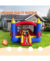 Family Backyard Inflatable Bounce House with Slide Blower and Storage Bag for Kids