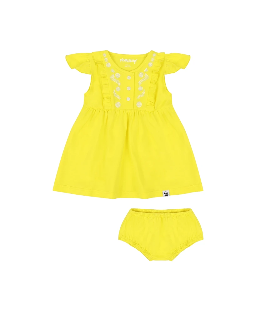 Mixed Up Clothing Baby Girls Vestito Dress Set - Blazing Yellow
