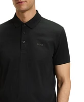 Boss by Hugo Men's Jacquard Body-Mapping Cotton Polo Shirt