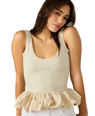 Steve Madden Women's Jess Mixed-Media Top