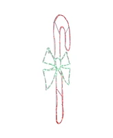 Northlight 28" Led Lighted Candy Cane with Bow Christmas Window Silhouette