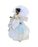 Northlight 12" Lighted Fiber Optic African American Angel Christmas Tree Topper