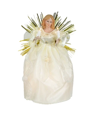 Northlight 10.5" Angel with Candle Lighted Christmas Tree Topper