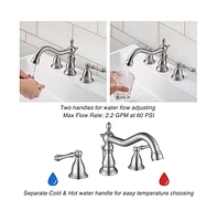 Aquaterior Rectangle Drop In Bathroom Sink w/ 3 Hole Faucet Widespread 2 Handle