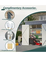 Mondawe 6'x4' Galvanized Steel Outdoor Storage Shed with Lockable Door