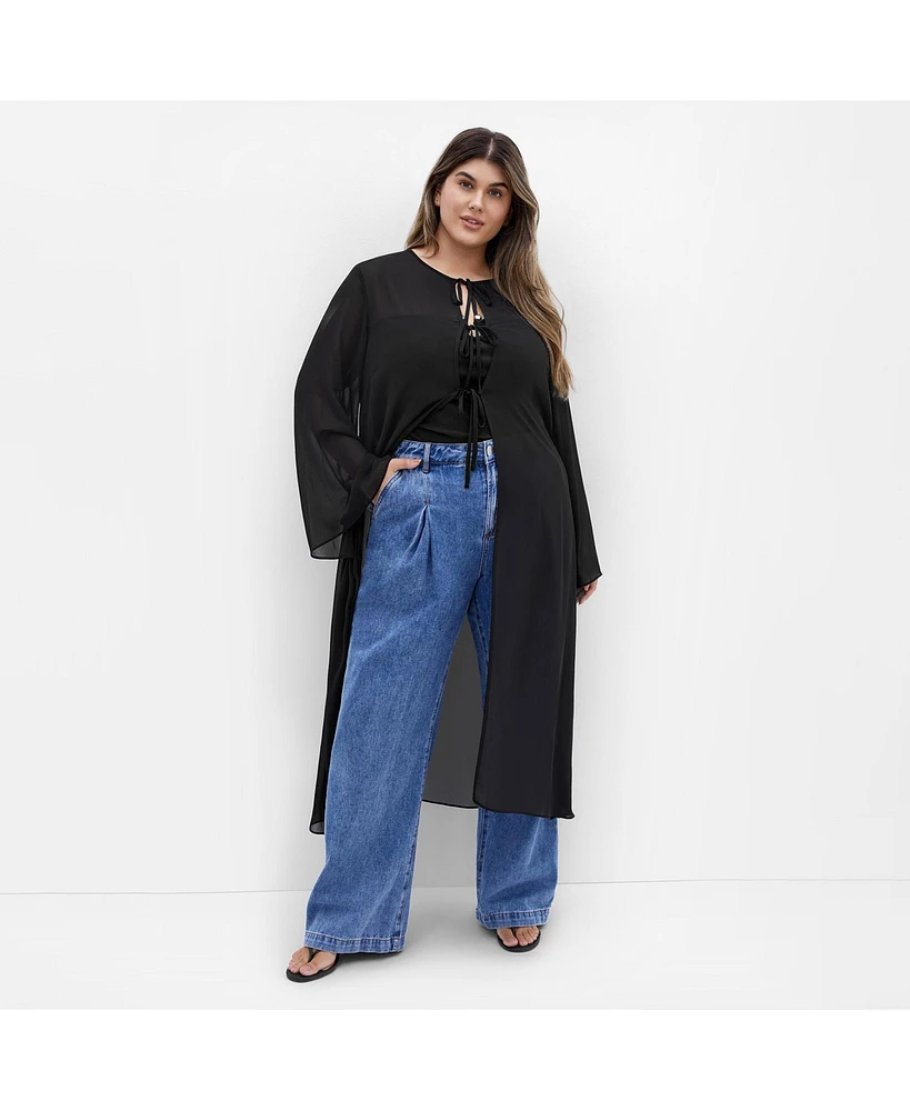 City Chic Plus Remi Longline Jacket