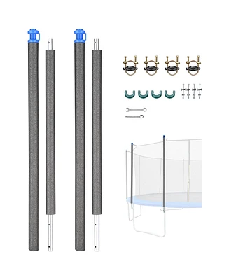 Yescom Universal Trampoline Replacement Enclosure Poles Accessories with Clamp and Hardware 2 Packs Fits Straight Pole Trampoline