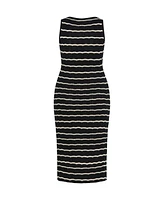 City Chic Women's Crochet Stripe Dress