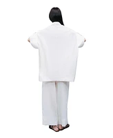 Nocturne Women's Linen Double Leg Pants