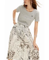 Desigual Women's Midi text skirt