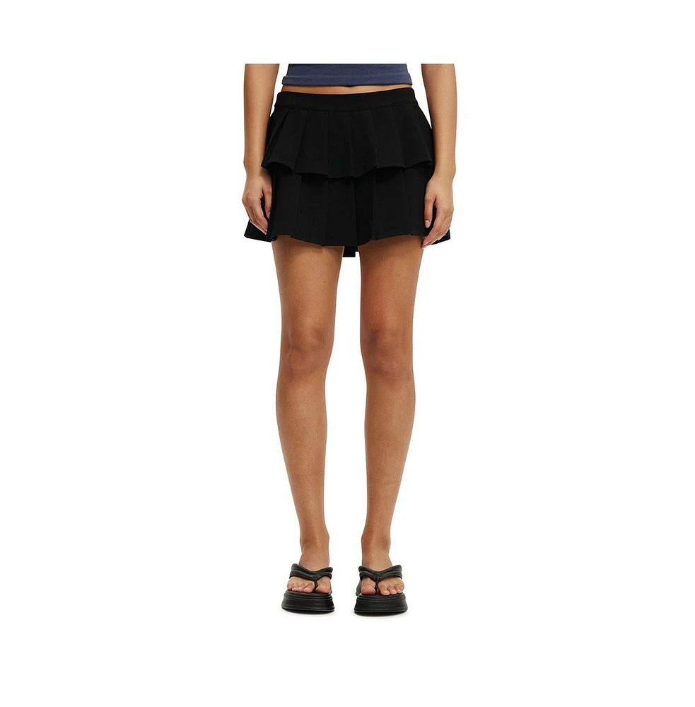 Cotton On Women's Double Pleated Mini Skirt