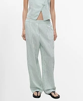 Mango Women's Low-Rise Striped Pants
