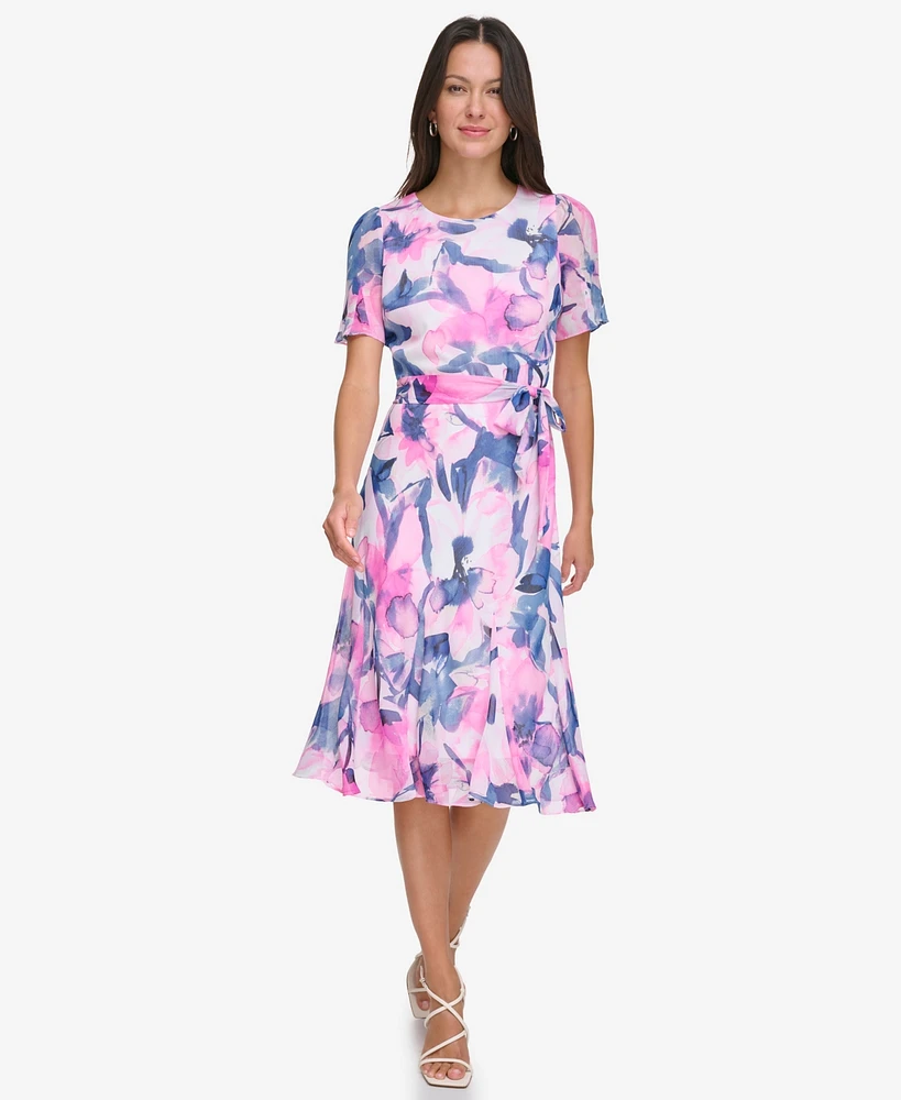 Dkny Women's Abstract-Print Midi Dress