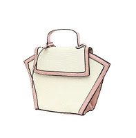Women's The Roma Canvas Hand Bag - Blush Pink & Cloud White