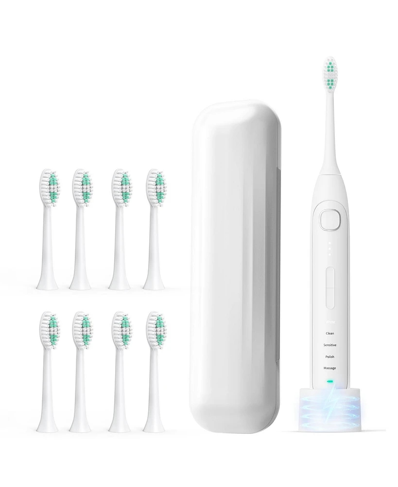 Operan Sonic Electric Toothbrush for Adults with 5 Modes, IPX7 Waterproof, 8 Brush Heads, Travel Case